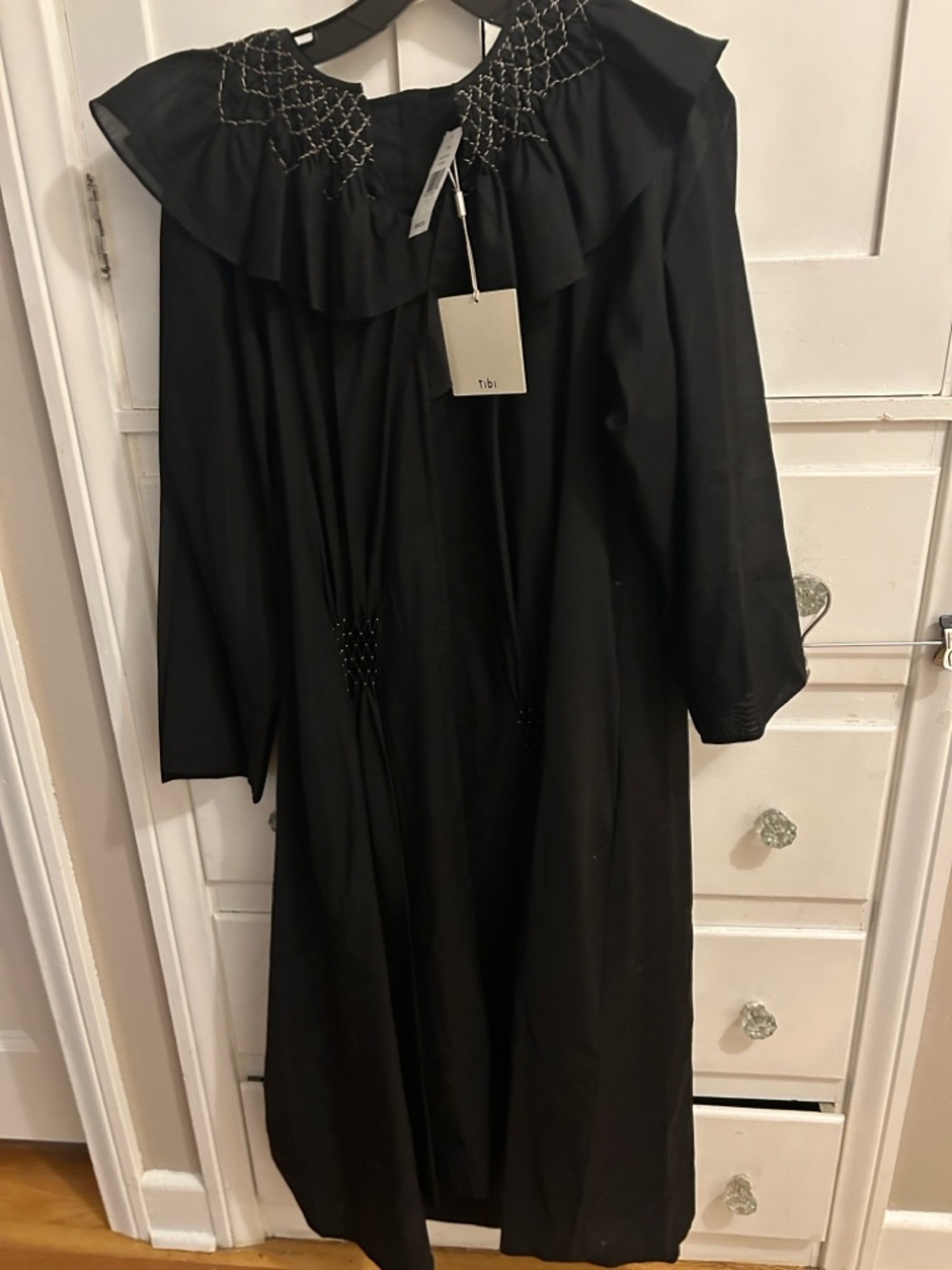 NWT TIBI Emma smocked dress, size 2 - Picture 7 of 8